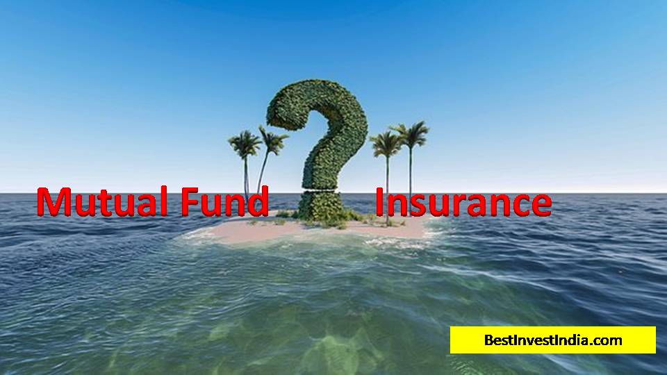 Picture of ocean with a question mark. in centre. Describing Mutual fund vs Insurance.
