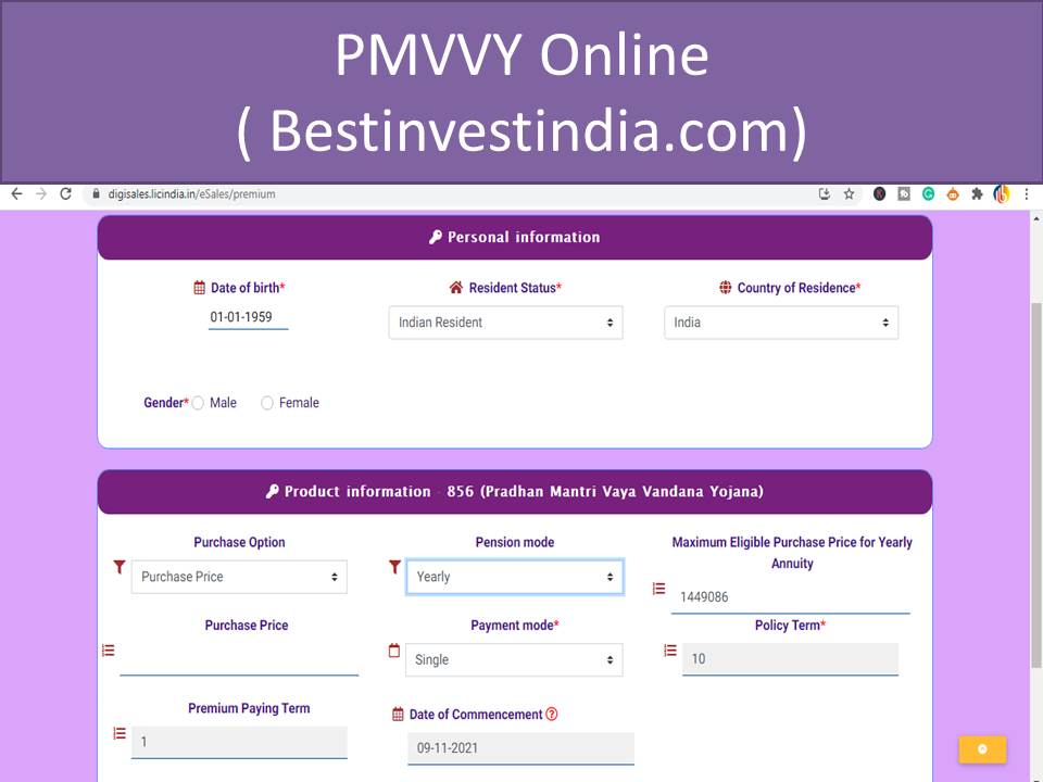 Open LIC PMVVY account online